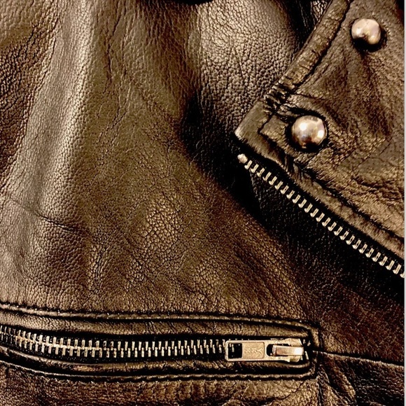 BIX 13 Fallout 3 Tunnel Snakes Black Leather Moto Jacket for cosplay - Picture 5 of 7